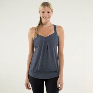 LULULEMON REST LESS TANK IN HEATHERED INKWELL/WEE ARE FROM SPACE INKWELL SIZE 4